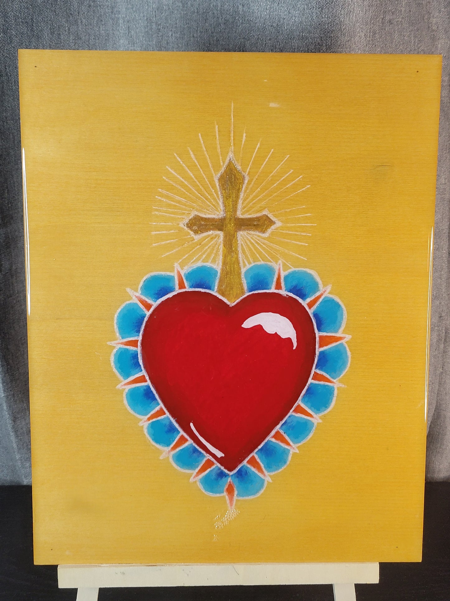 Handpainted "Corazon Cross"