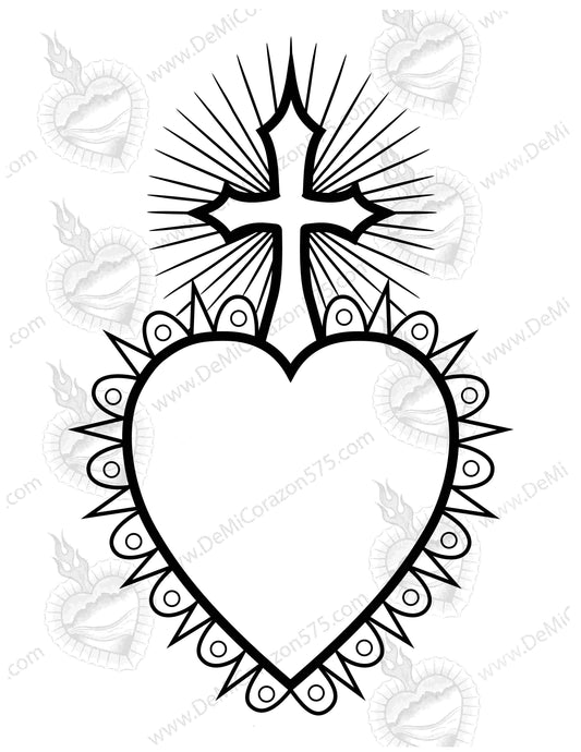 Vinyl Decal "Corazon Cross"